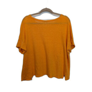 100% Linen Cropped Short Sleeve Orange J. Jill Top Size Large Spring Summer